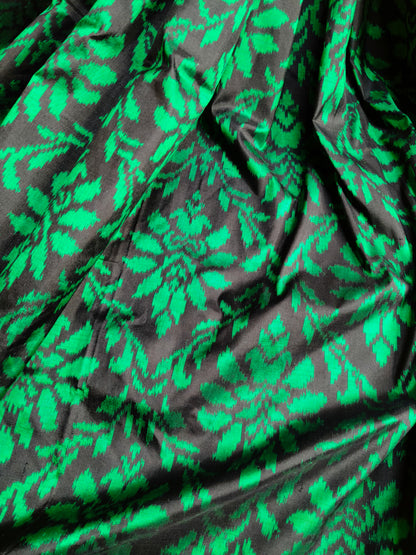 BLACK SILK PURE HANDLOOM IKKAT SAREE