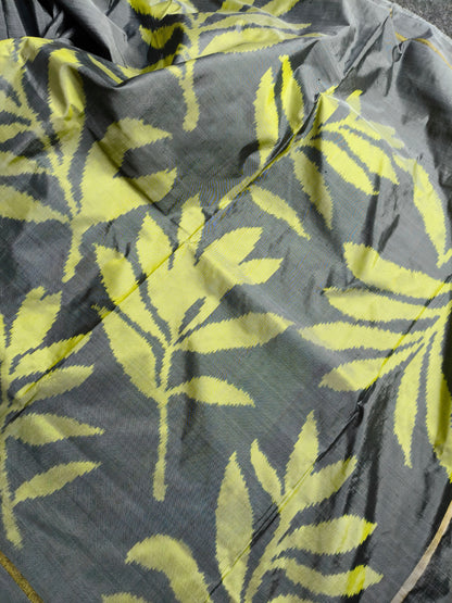 GREY SILK PURE HANDLOOM IKKAT SAREE