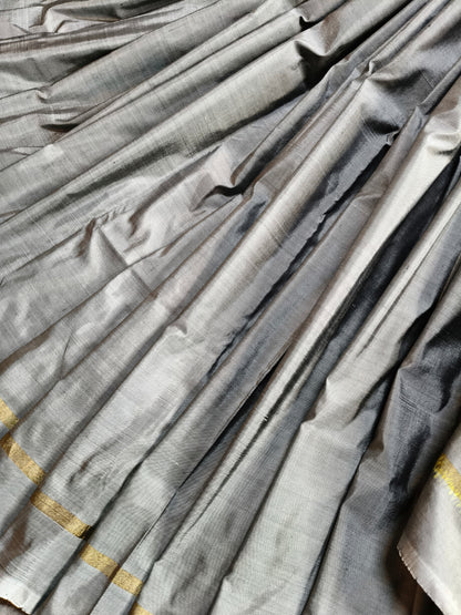 GREY SILK PURE HANDLOOM IKKAT SAREE