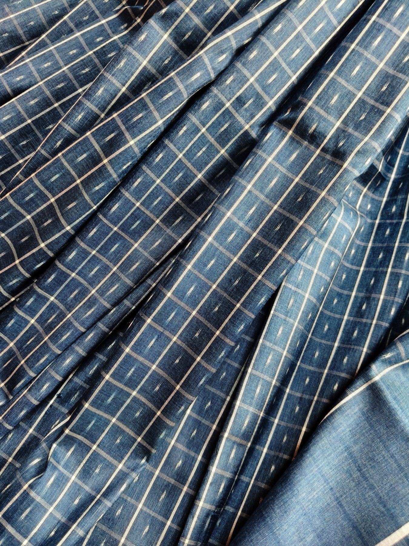 GREYISH BLUE  SILK PURE HANDLOOM IKKAT SAREE