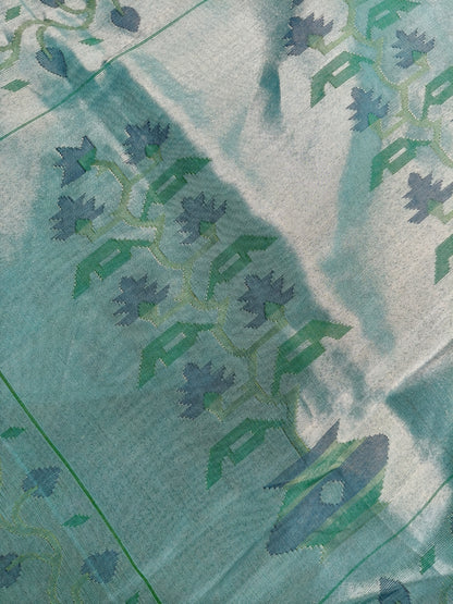 BLUE TISSUE SILK PURE HANDLOOM PAITHANI SAREE
