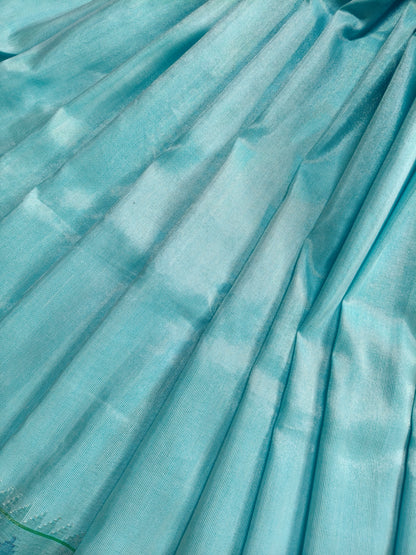 BLUE TISSUE SILK PURE HANDLOOM PAITHANI SAREE