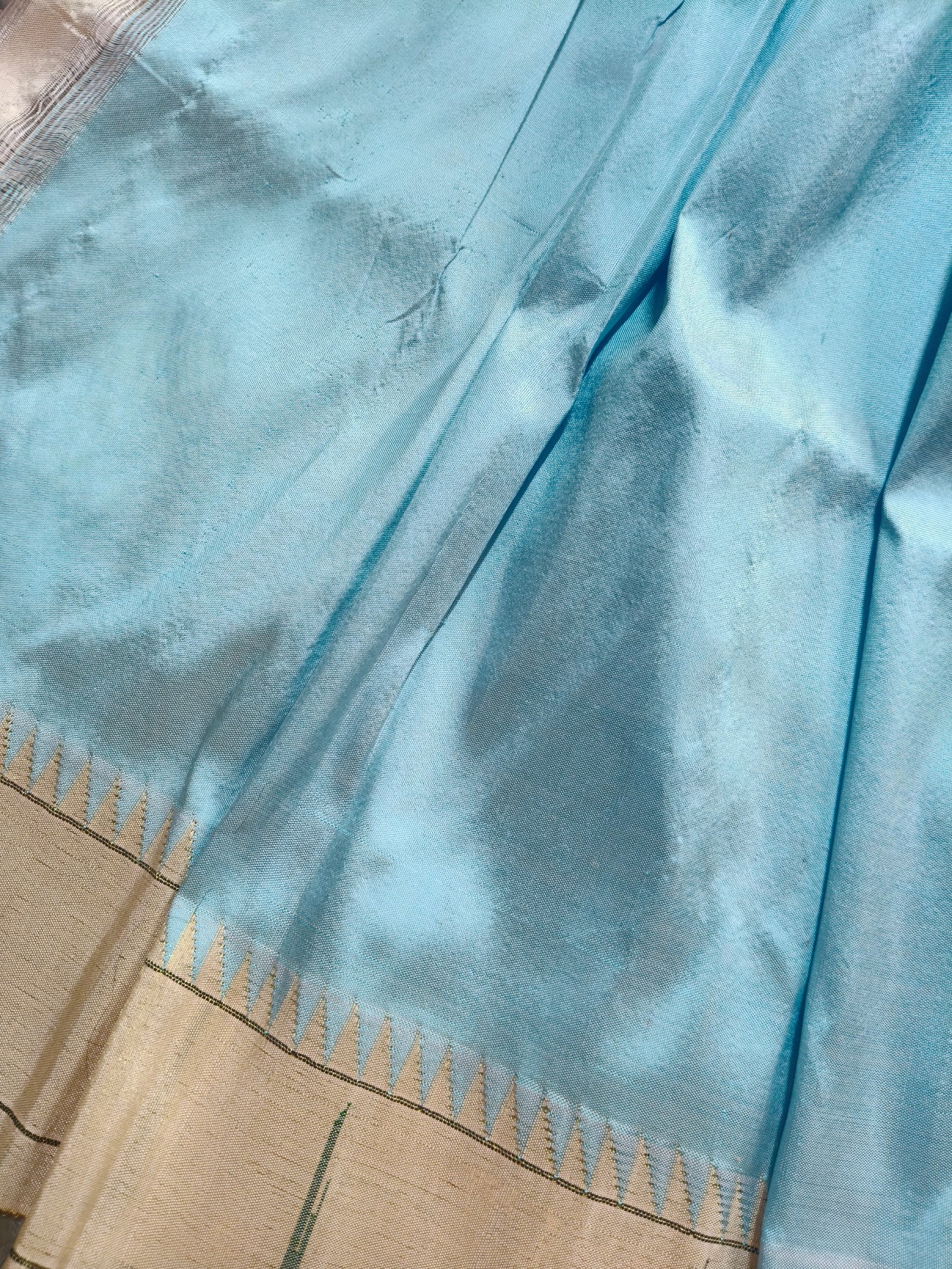 BLUE SILK PURE HANDLOOM PAITHANI SAREE
