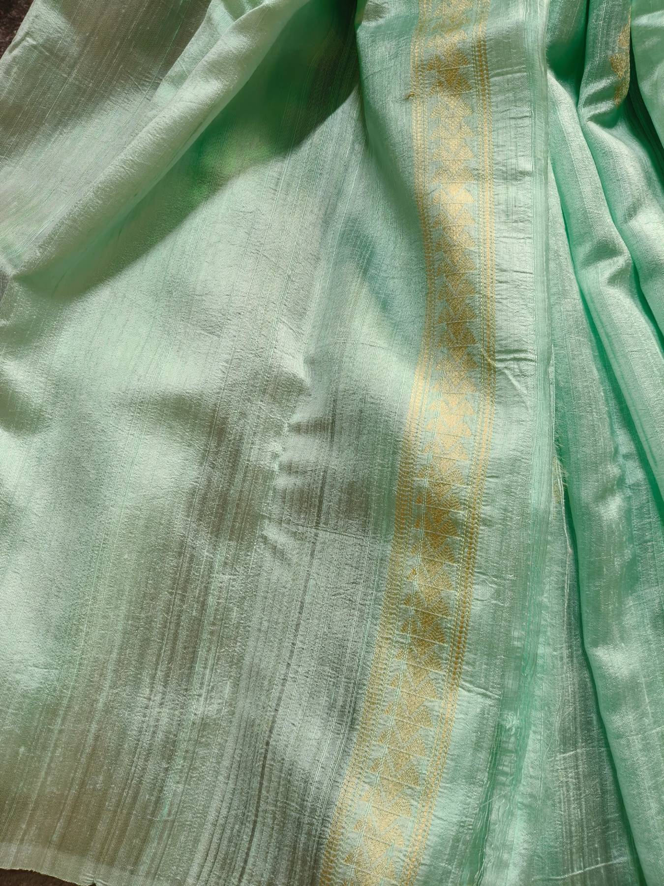 GREY AND SEA BLUE SHADED DUPION SILK PURE HANDLOOM BANARASI SAREE