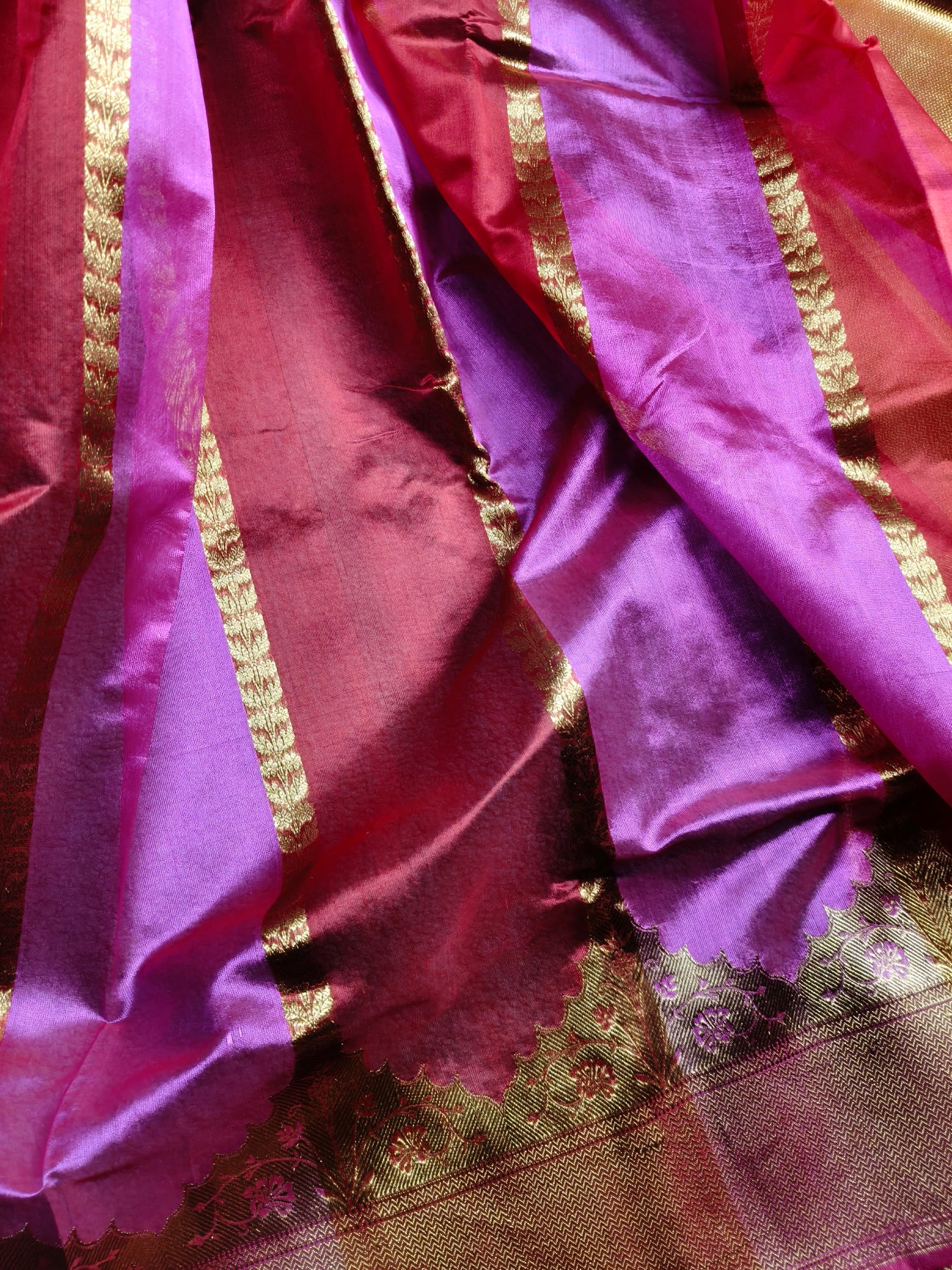 PINK RED SILK PURE HANDLOOM CHANDERI SAREE