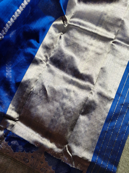 ROYAL BLUE SILK PURE HANDLOOM CHANDERI SAREE