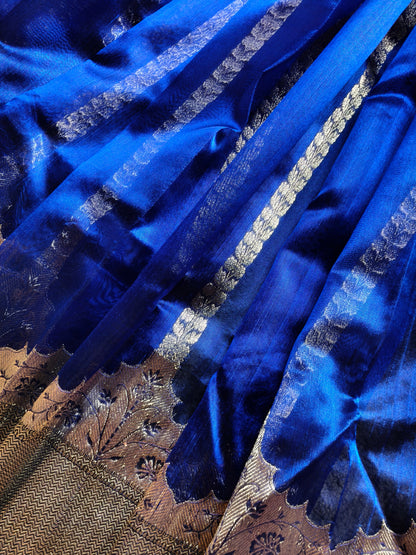 ROYAL BLUE SILK PURE HANDLOOM CHANDERI SAREE