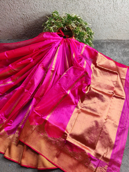 PINK SILK PURE HANDLOOM CHANDERI SAREE