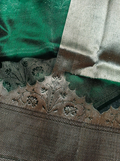 GREEN SILK PURE HANDLOOM CHANDERI SAREE