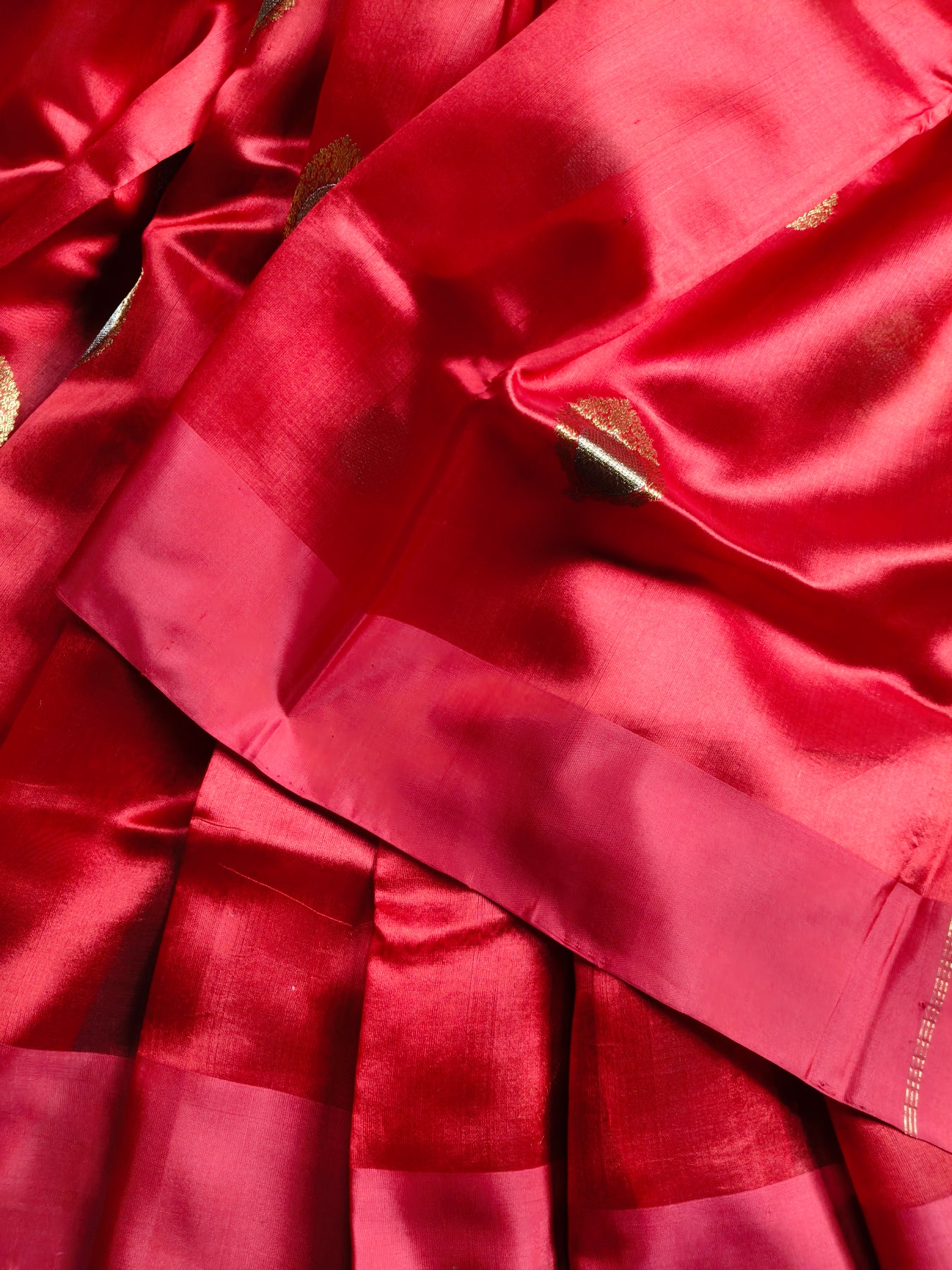 RED SILK PURE HANDLOOM CHANDERI SAREE