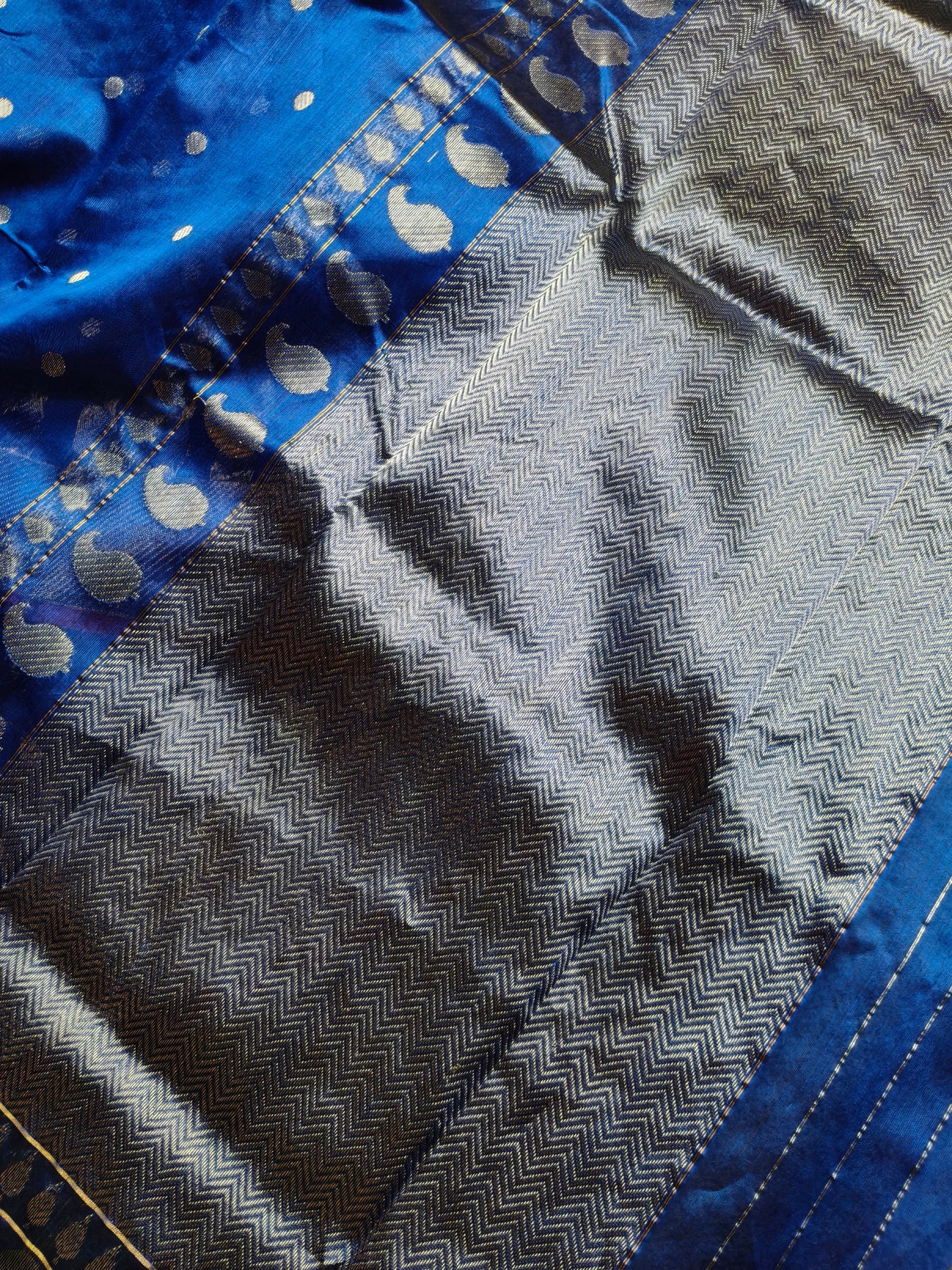 ROYAL BLUE SILK PURE HANDLOOM CHANDERI SAREE