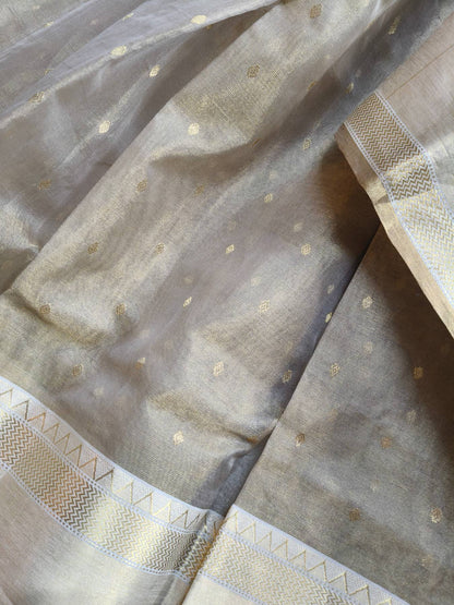 GOLD KATAN TISSUE PURE HANDLOOM CHANDERI SAREE