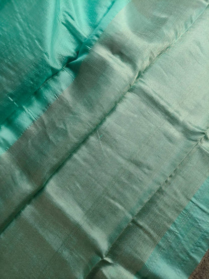 BLUE PATTU SILK  PURE HANDLOOM CHANDERI SAREE