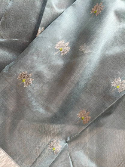 SKY BLUE SILK PURE HANDLOOM CHANDERI SAREE