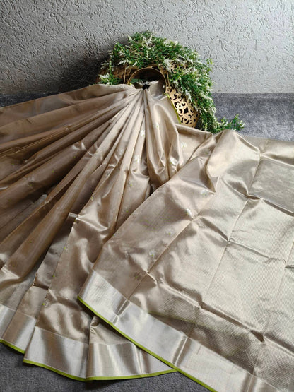 CARAMEL SILK PURE HANDLOOM CHANDERI SAREE