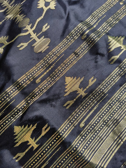 BLACK SILK PURE HANDLOOM PAITHANI SAREE