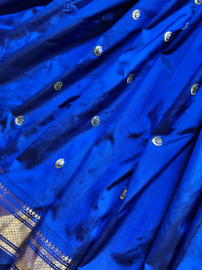 ROYAL BLUE SILK PURE HANDLOOM PAITHANI SAREE