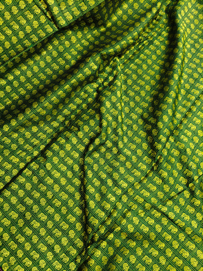 GREEN MULBERRY SILK PURE HANDLOOM KHUN SAREE
