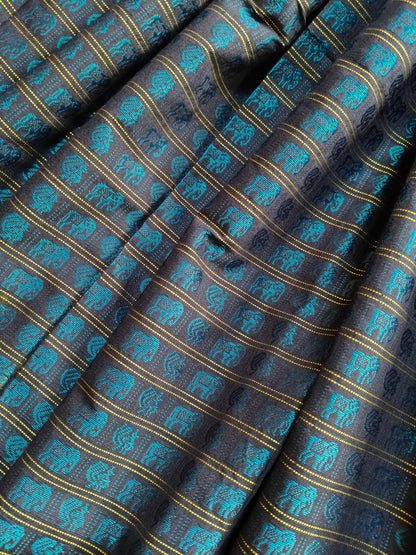 BLUE MULBERRY SILK PURE HANDLOOM KHUN SAREE