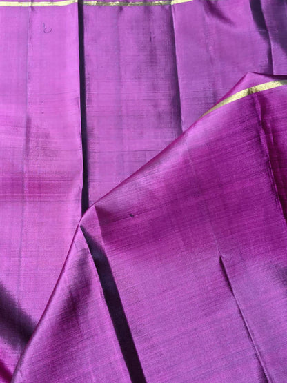 MAJENTA PINK MUSTARD GREEN SILK PURE HANDLOOM KANJIVARAM MUBBAGAM  SAREE
