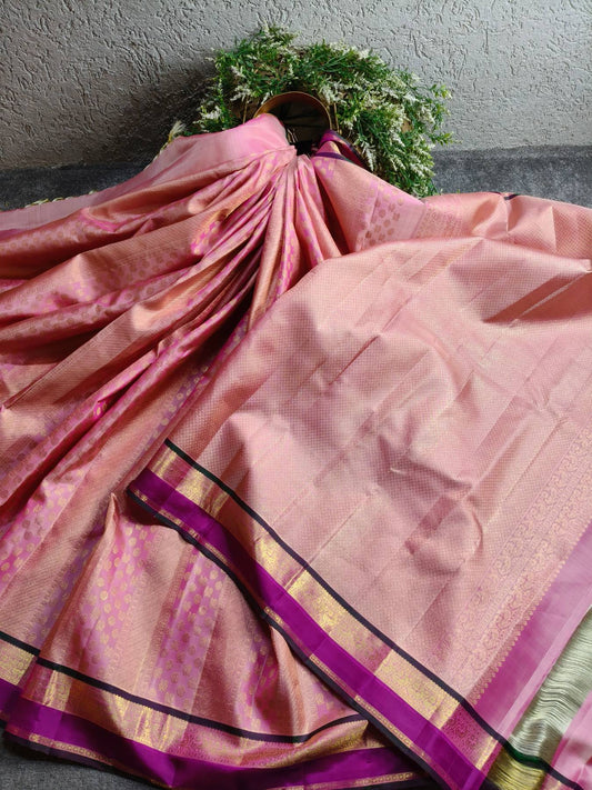 PINK SILK PURE HANDLOOM KANJIVARAM SAREE