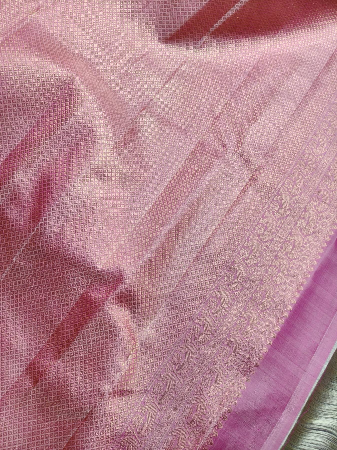PINK SILK PURE HANDLOOM KANJIVARAM SAREE