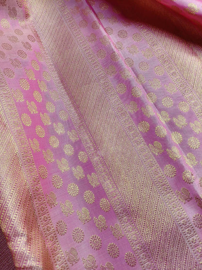 PINK SILK PURE HANDLOOM KANJIVARAM SAREE