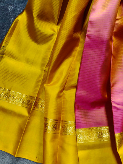 CORAL PINK SILK PURE HANDLOOM KANJIVARAM SAREE