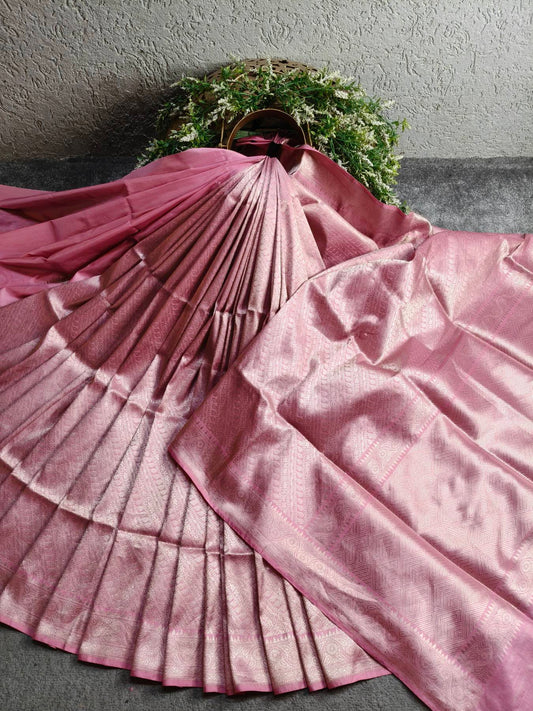 PINK SILK PURE HANDLOOM BANARASI SAREE