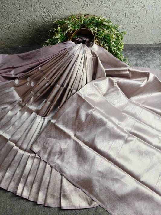 LILAC SILK PURE HANDLOOM BANARASAI SAREE
