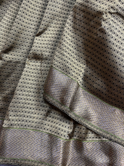 GREEN BLACK DO RUKHI SILK PURE HANDLOOM BANARASI SAREE