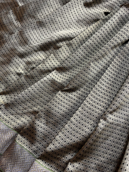 GREEN BLACK DO RUKHI SILK PURE HANDLOOM BANARASI SAREE