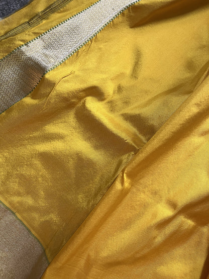 YELLOW ORANGE DO RUKHI SILK PURE HANDLOOM BANARASI SAREE