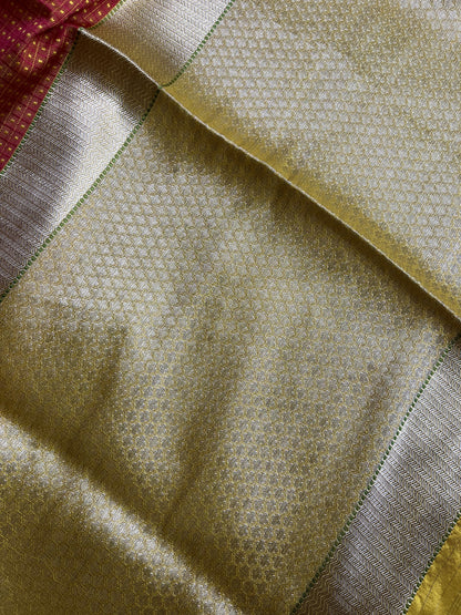 YELLOW ORANGE DO RUKHI SILK PURE HANDLOOM BANARASI SAREE