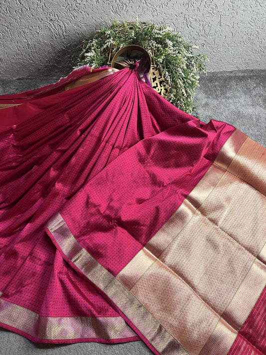 PINK PURPLE DO RUKHI SILK PURE HANDLOOM BANARASI SAREE