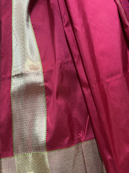 PINK PURPLE DO RUKHI SILK PURE HANDLOOM BANARASI SAREE