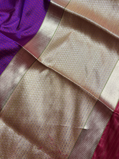 PINK PURPLE DO RUKHI SILK PURE HANDLOOM BANARASI SAREE
