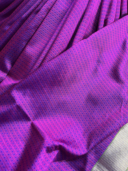 PURPLE PINK DO RUKHI SILK PURE HANDLOOM BANARASI SAREE