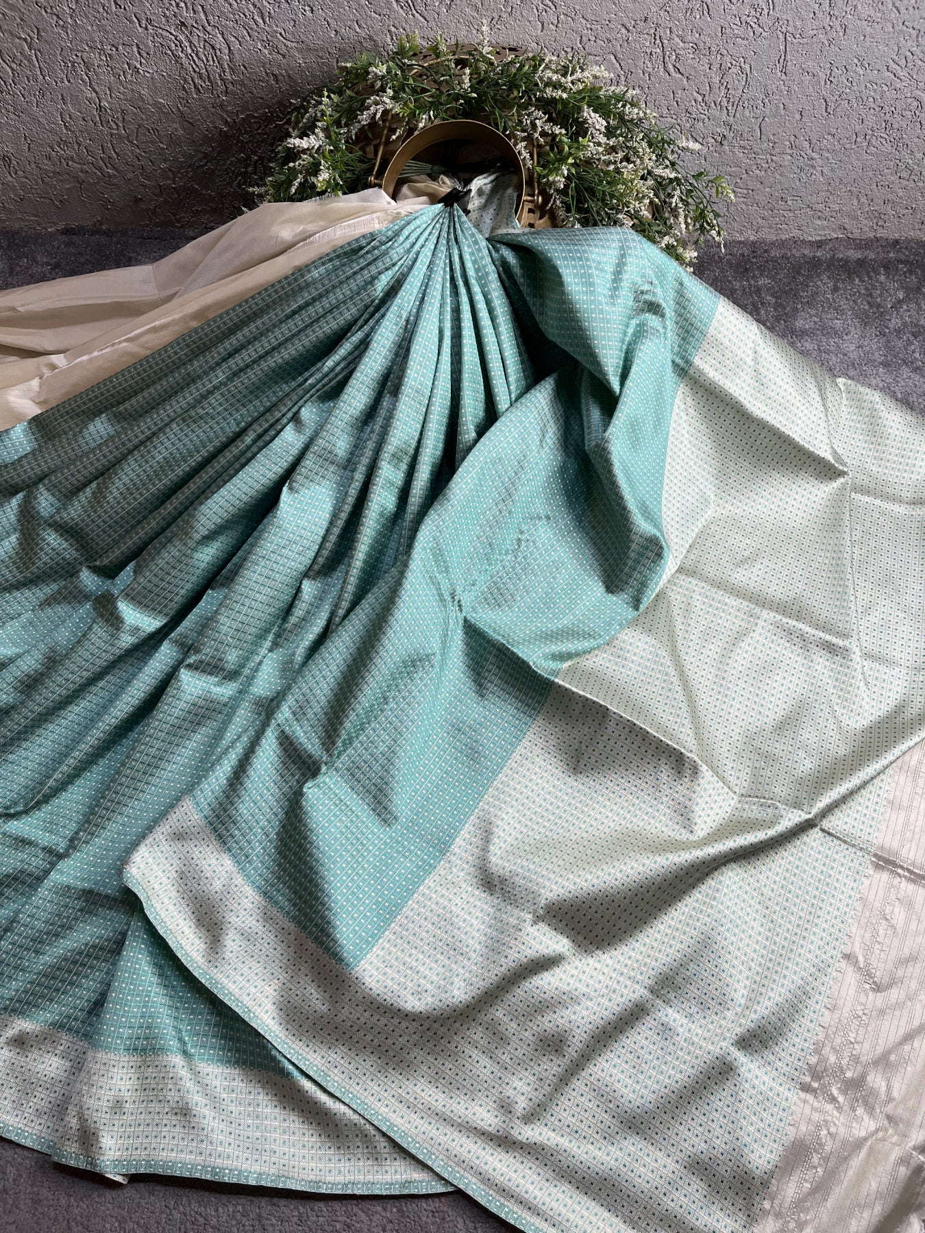 BLUE WHITE DO RUKHI SILK PURE HANDLOOM BANARASI SAREE