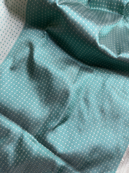 BLUE WHITE DO RUKHI SILK PURE HANDLOOM BANARASI SAREE