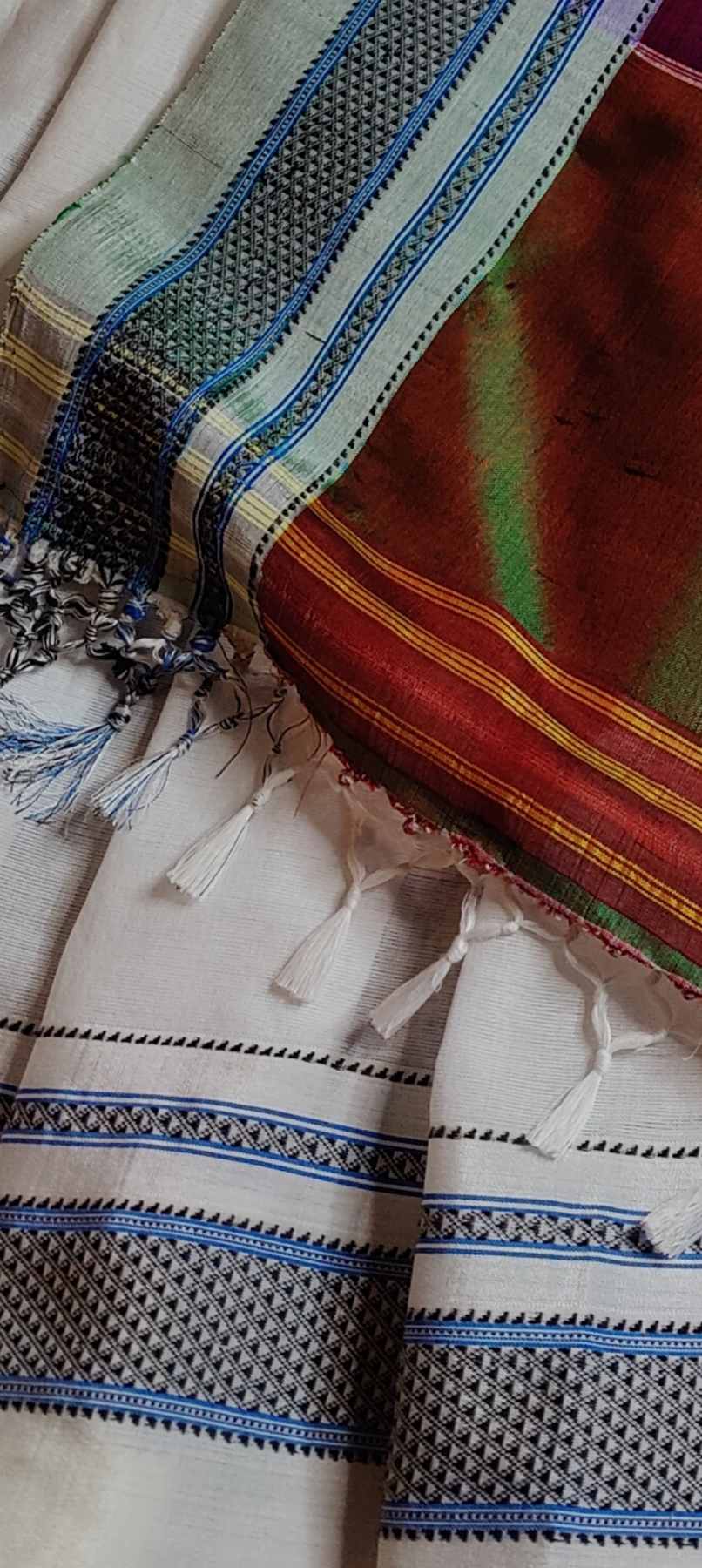 WHITE COTTON PURE HANDLOOM IRKAL SAREE