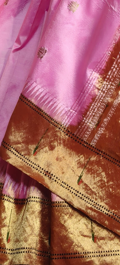 PINK SILK PURE HANDLOOM PAITHANI SAREE