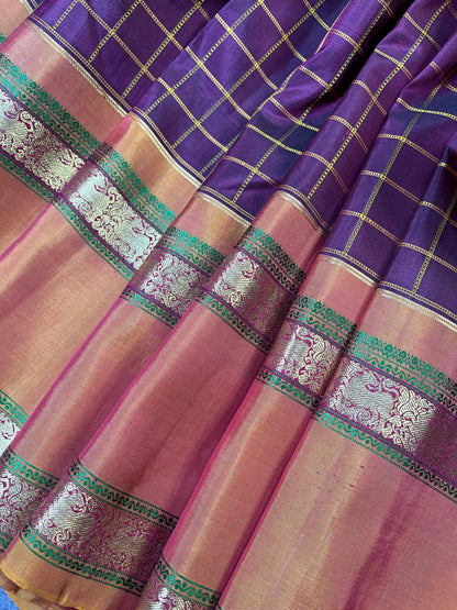 WINE SILK PURE HANDLOOM KANJIVARAM SAREE