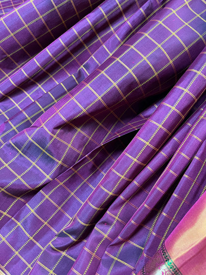 WINE SILK PURE HANDLOOM KANJIVARAM SAREE