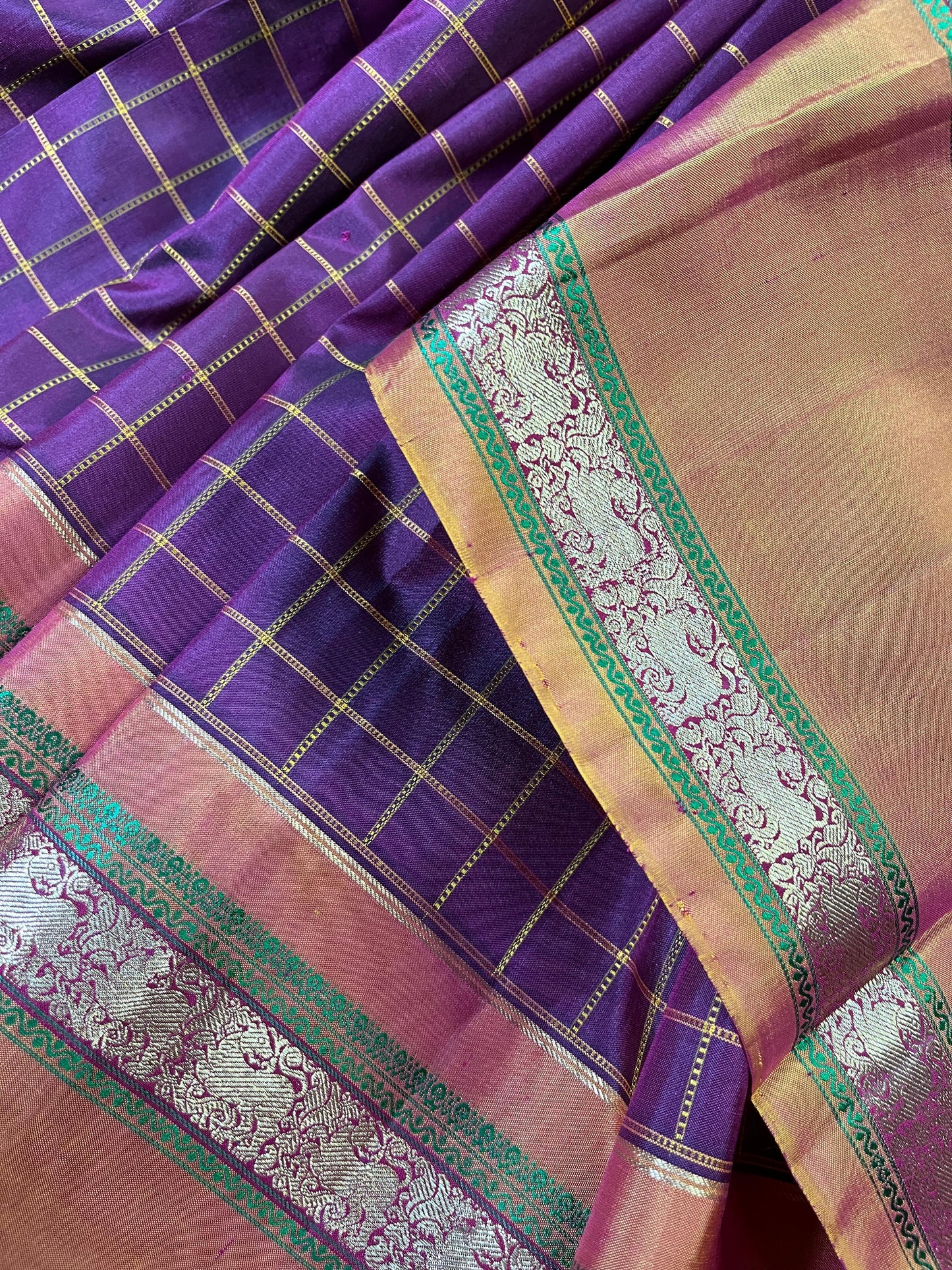 WINE SILK PURE HANDLOOM KANJIVARAM SAREE