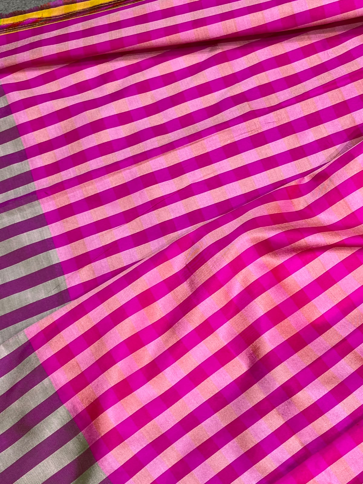 VIBRANT RANI PINK PURE HANDLOOM ASSAMESE SAREE