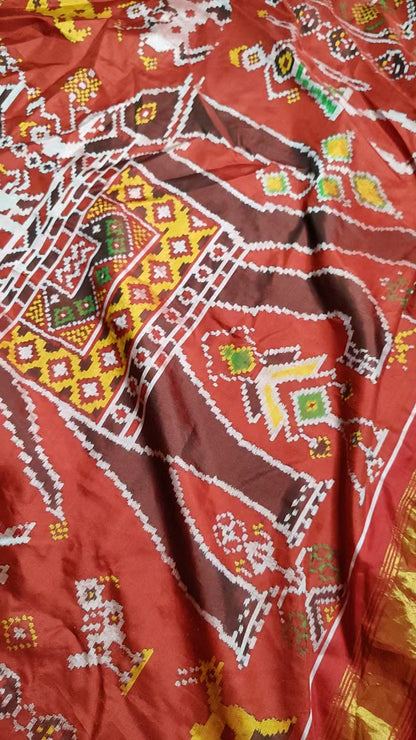 BOTTLE GREEN SILK PURE HANDLOOM BANDHEJ SAREE