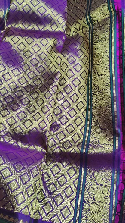 LIGHT CORAL SILK PURE HANDLOOM KANJIVARAM SAREE