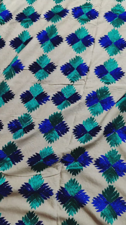 BEIGE SILK PURE HANDLOOM PHULKARI DUPATTA