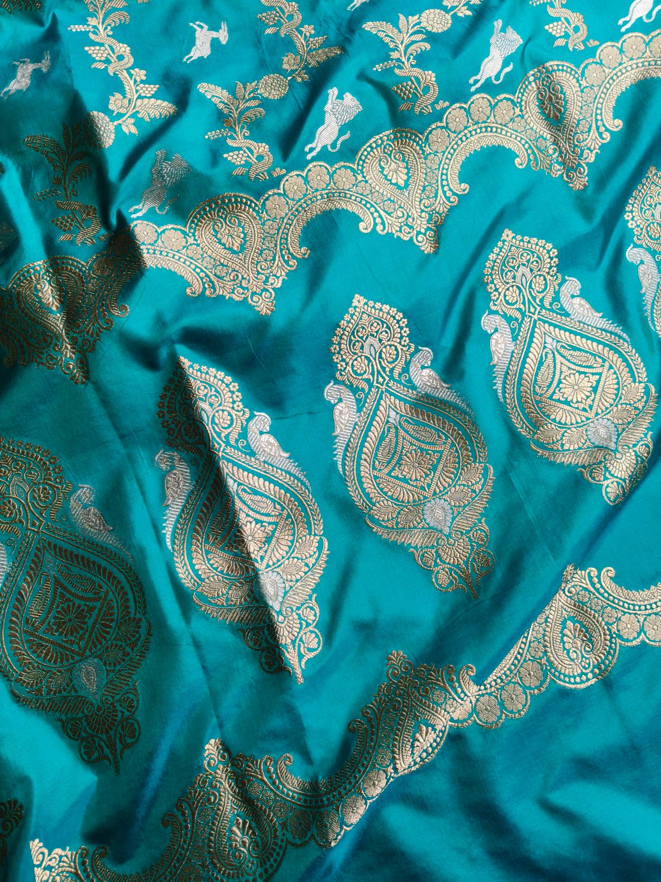 SKY BLUE SILK PURE HANDLOOM BANARASI SAREE